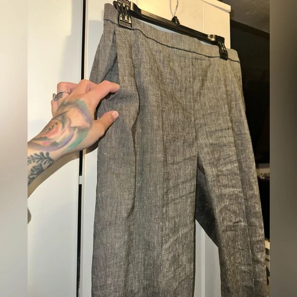 Theory Sleek Flannel Treeca Pull On Pant In Light Heathered Grey